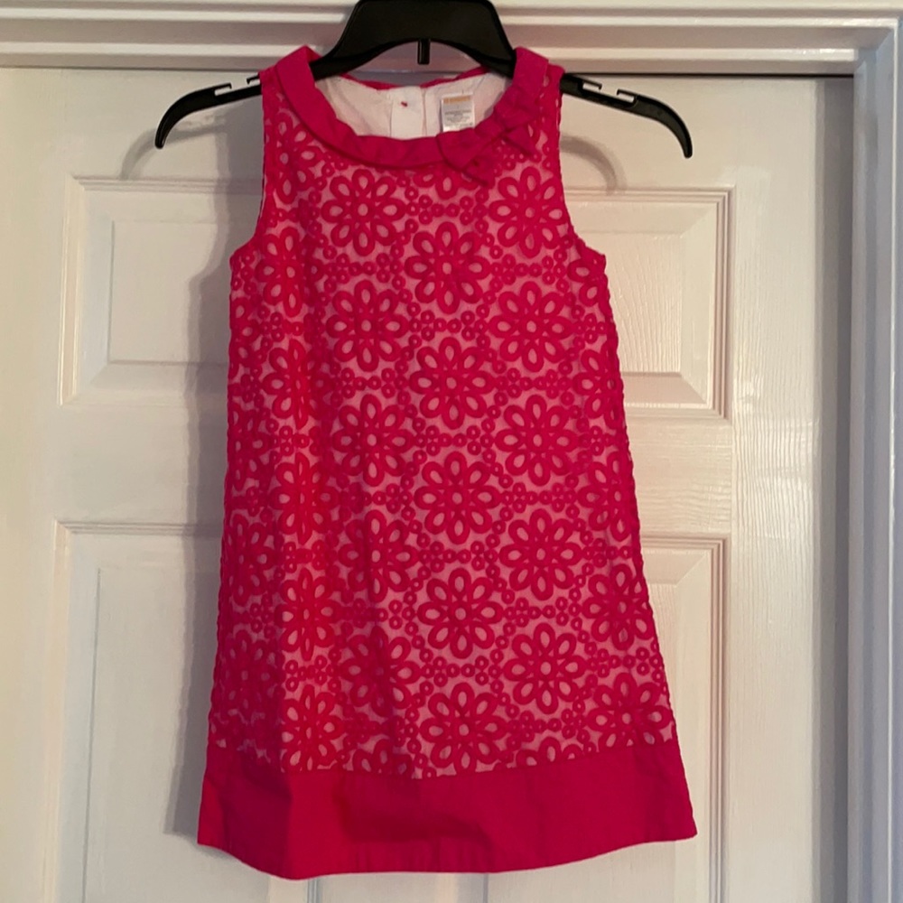 Pink Gymboree Girls Sz 7 Fully Lined Bow Collar BarbieCore
